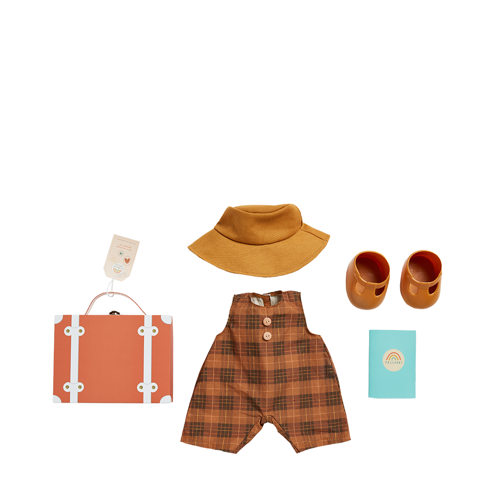 Olli Ella Dinkum Doll Travel Togs in Apricot