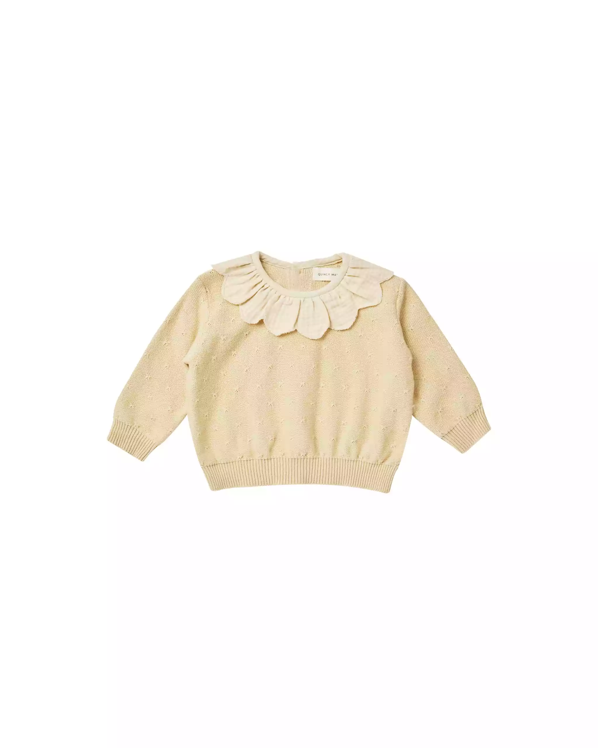 Quincy Mae Petal Knit Sweater in Lemon