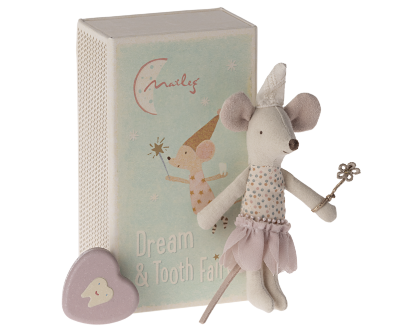 Maileg Tooth Fairy Mouse Little Sister in Matchbox