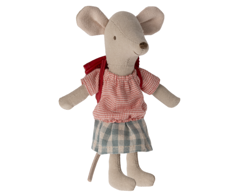 Maileg Big Sister Tricycle Mouse In Red