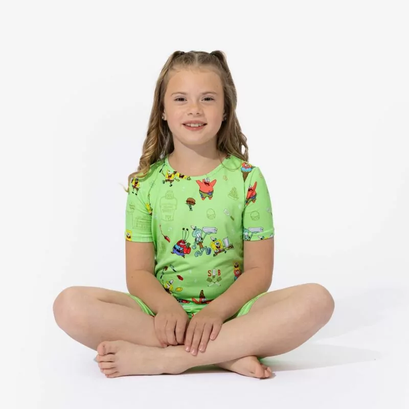 Bellabu Bear SpongeBob Foodie Bamboo Viscose Short Sleeve Pajama Set