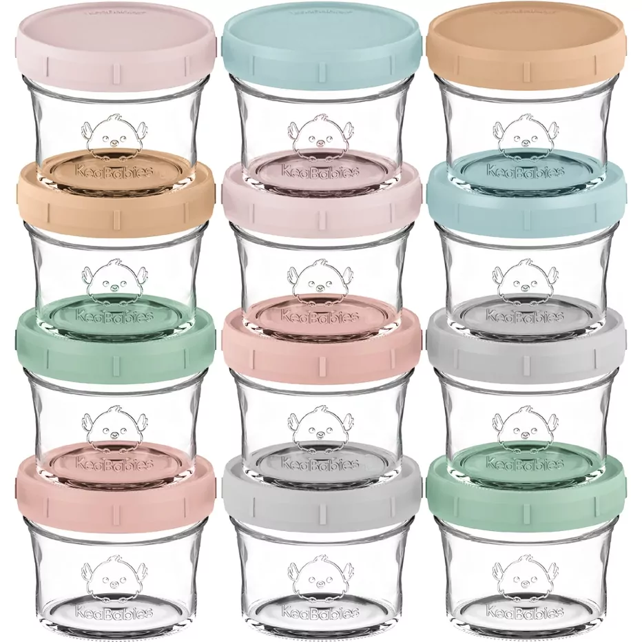KeaBabies Musk Dusk Glass Baby Food Storage Containers