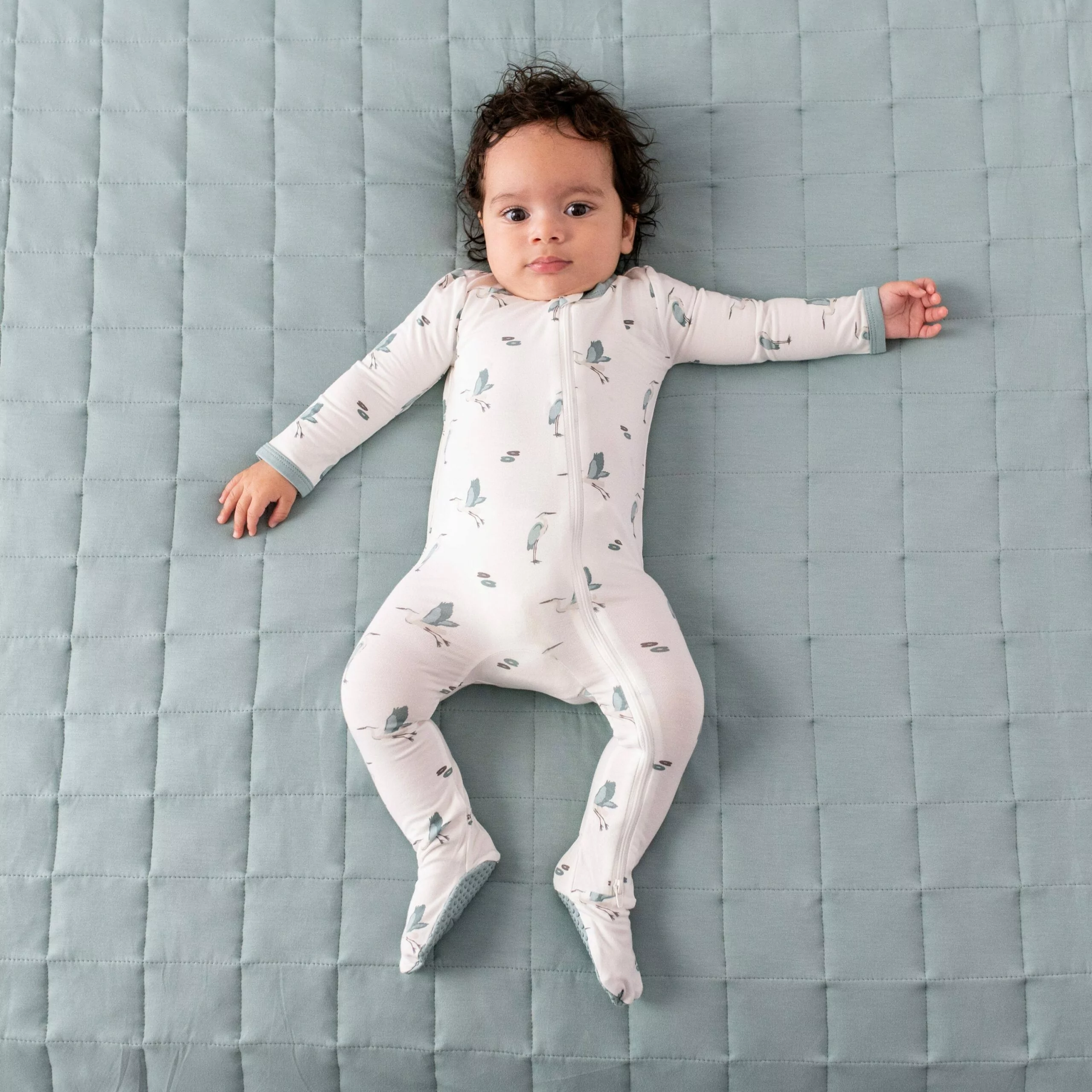 Kyte BABY Zippered Footie in Blue Heron