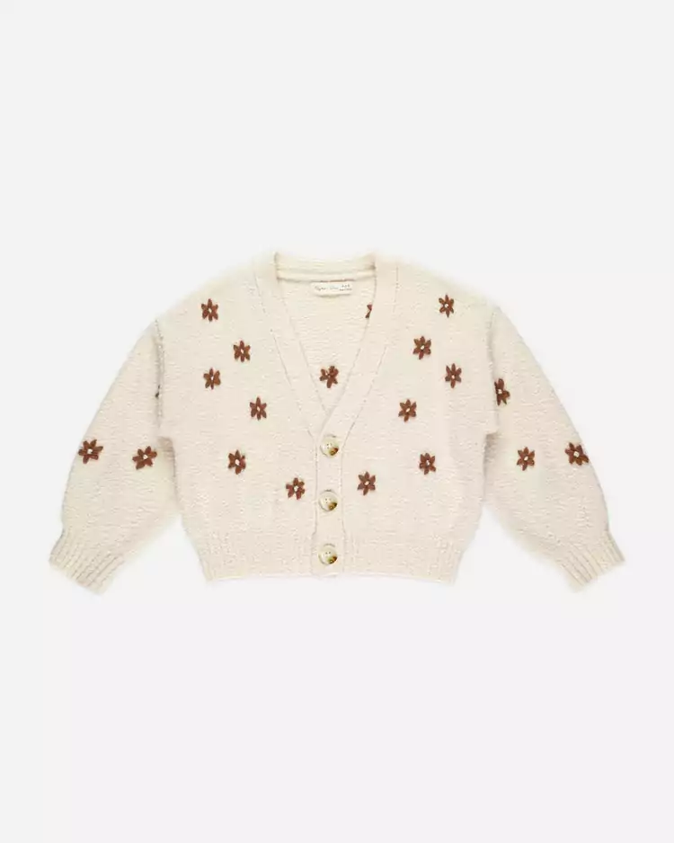 Rylee & Cru Boxy Crop Cardigan In Flowers