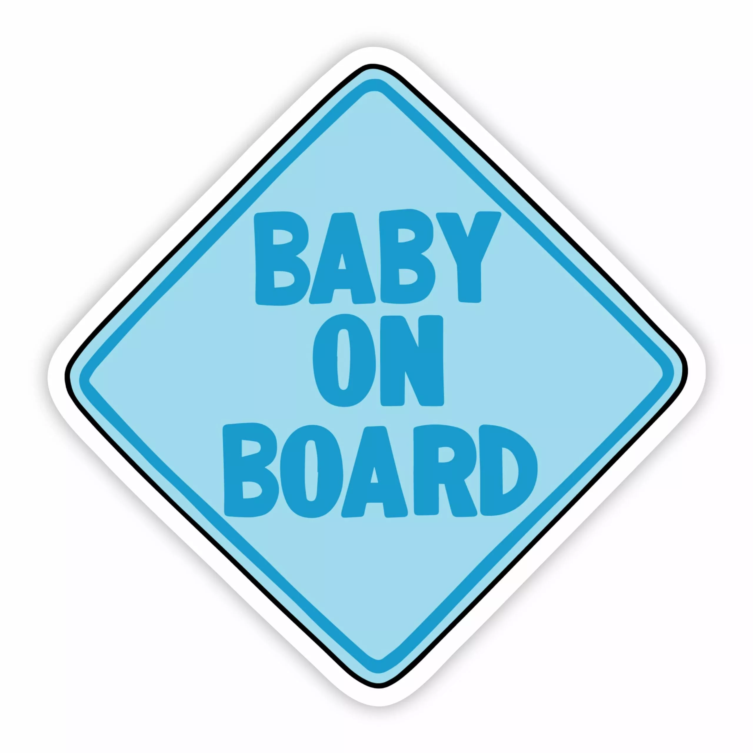 Big Moods Baby On Board Blue Sticker
