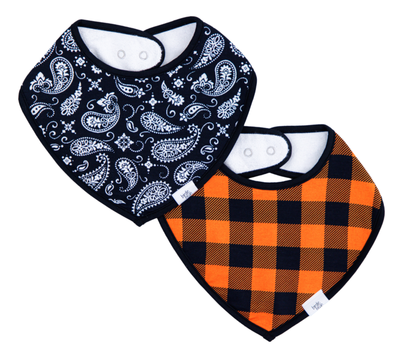 Birdie Bean Paisley And Plaid Bandana Bib Set