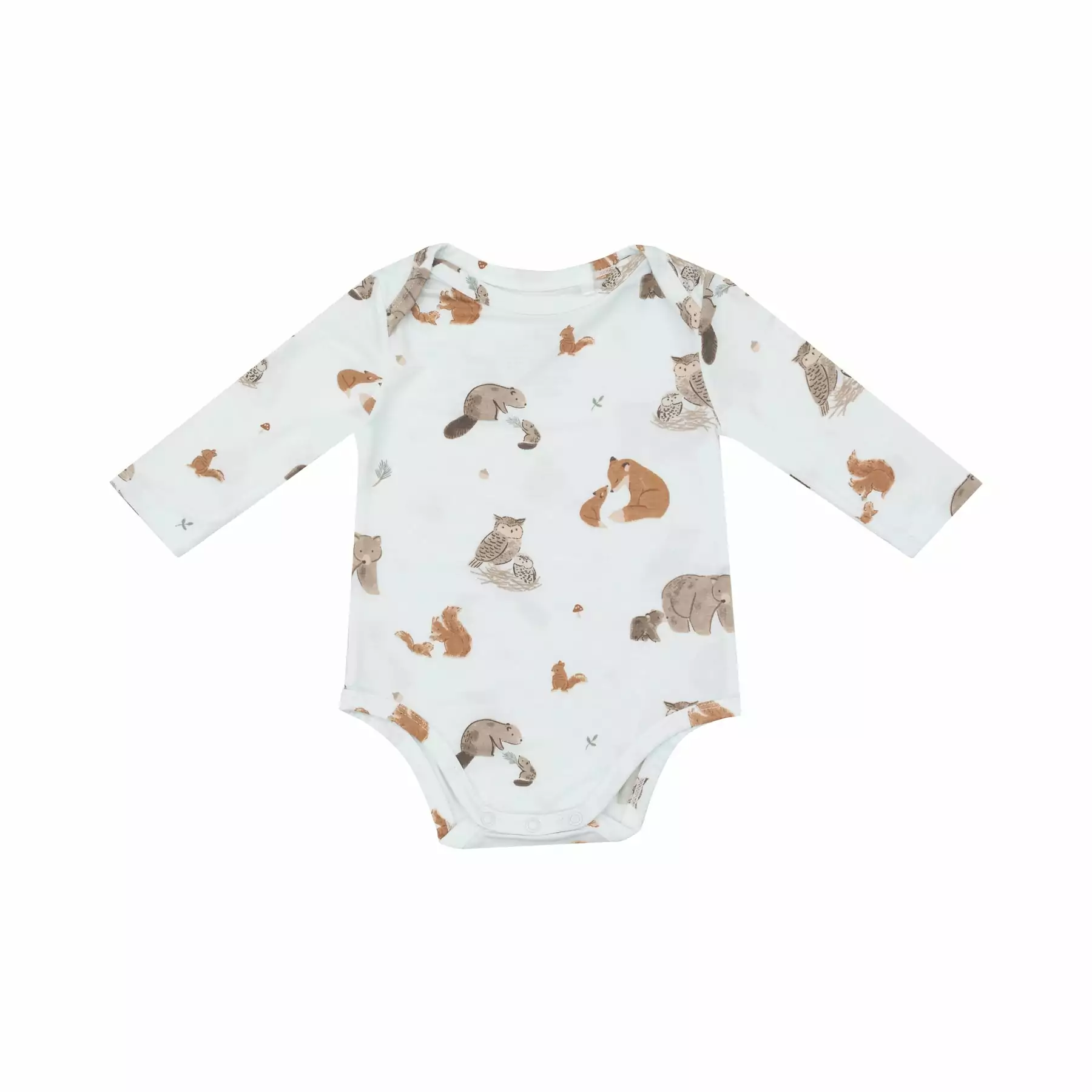 Angel Dear Mixed Woodland Animals On Blue Bamboo Viscose Bodysuit