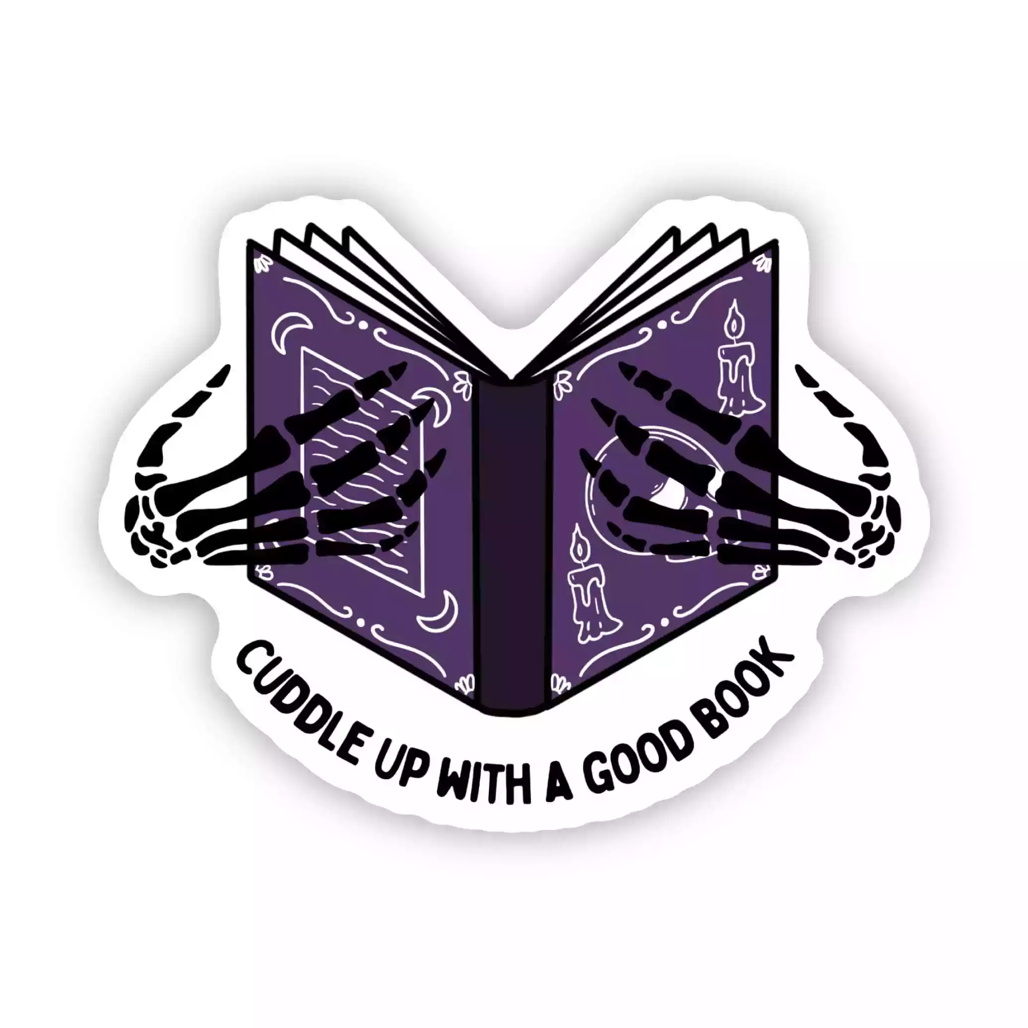 Big Moods Cuddle Up With A Good Book Halloween Sticker