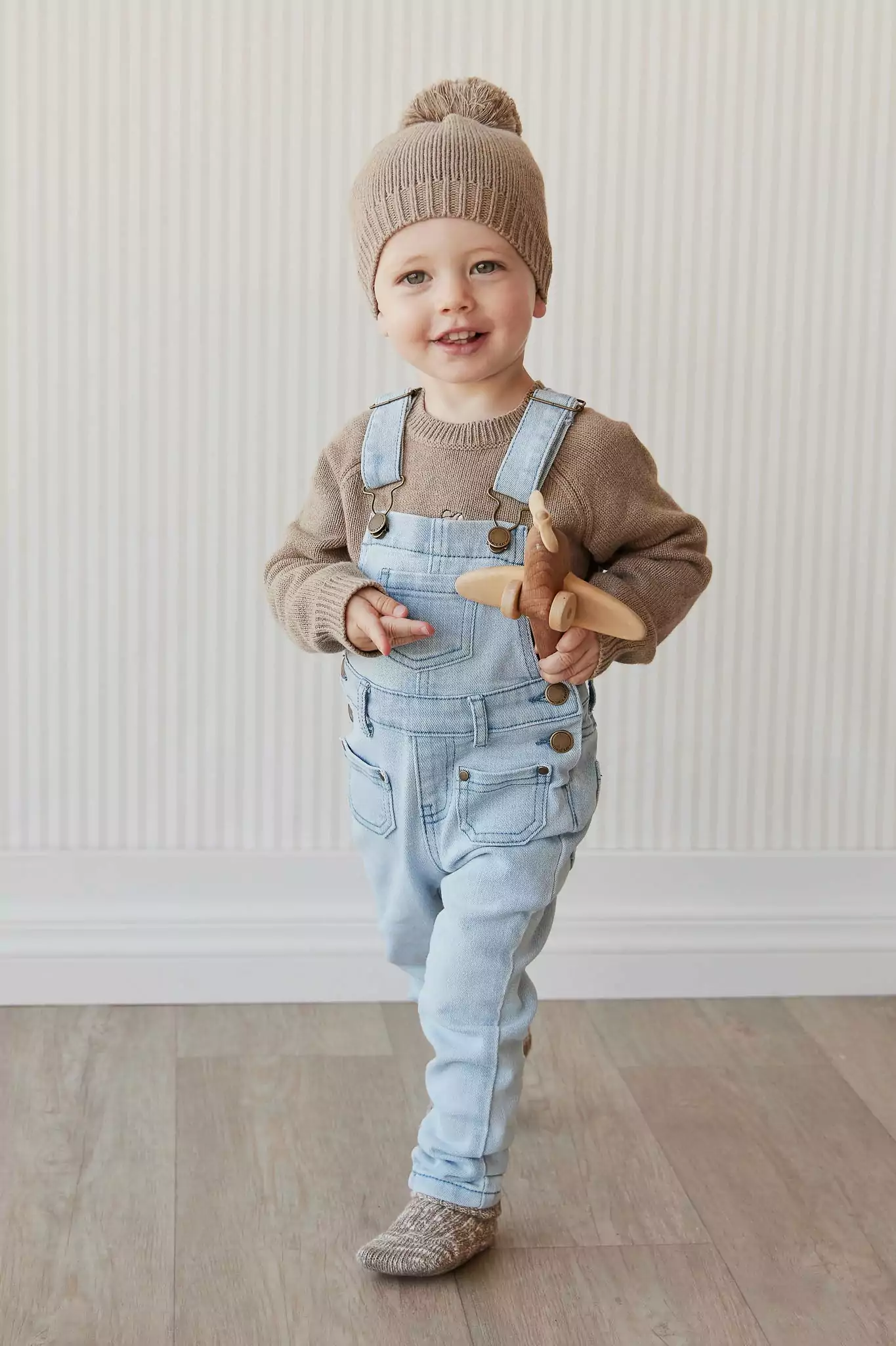 Jamie Kay Arlo Twill Overall in Washed Denim 