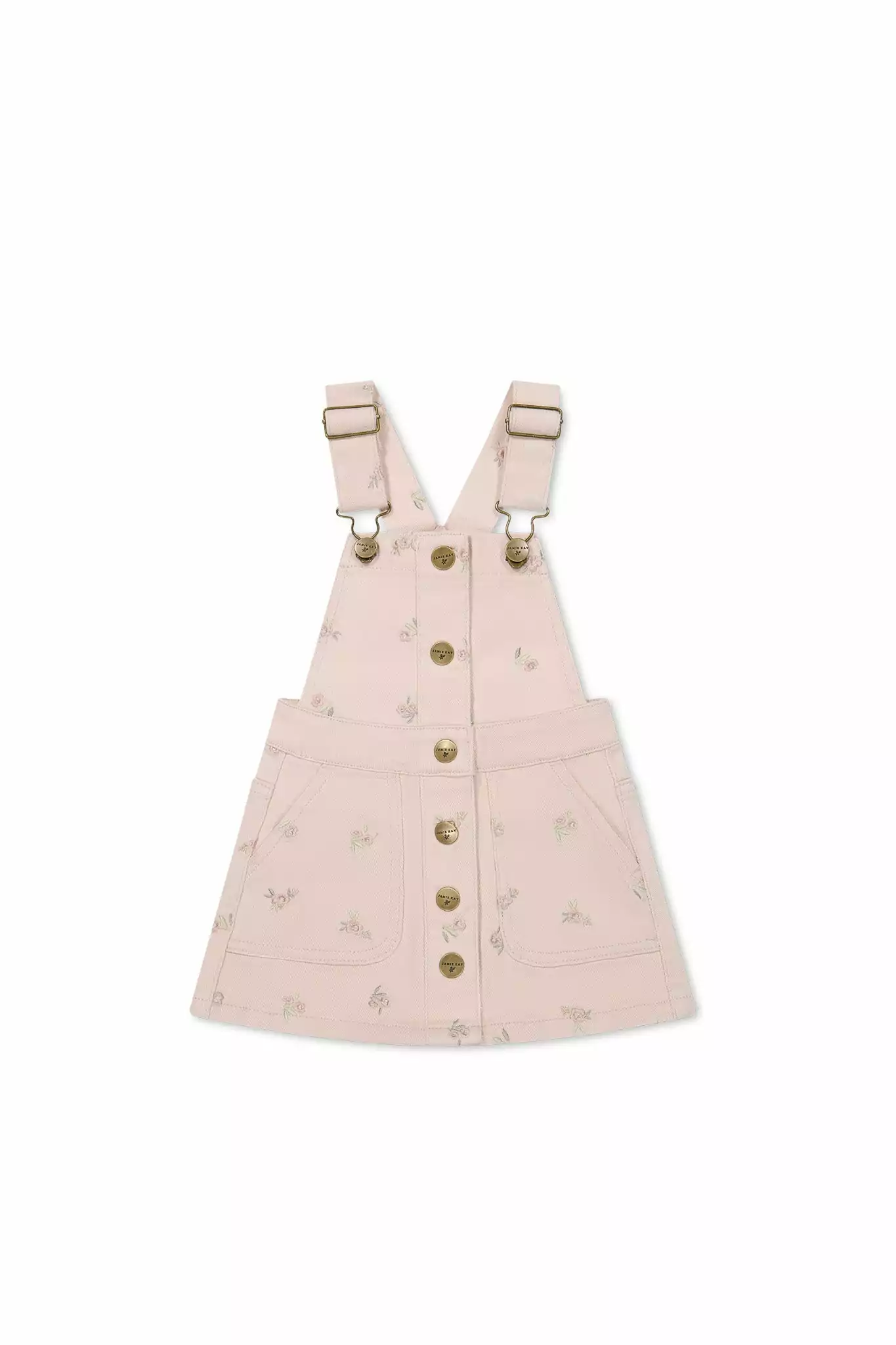 Jamie Kay Vintage Overall Dress in Goldie Embroidery 