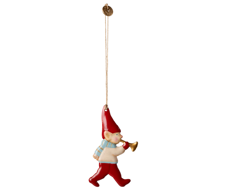 Maileg Pixy With Trumpet Metal Ornament