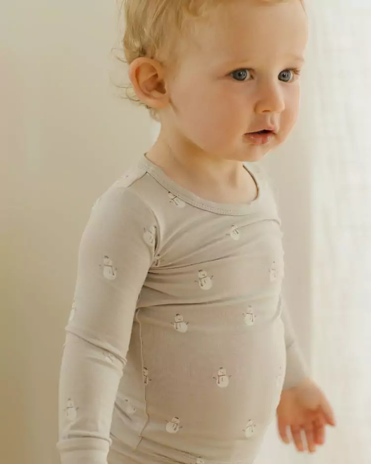 Quincy Mae Bamboo Pajama Set In Snowmen