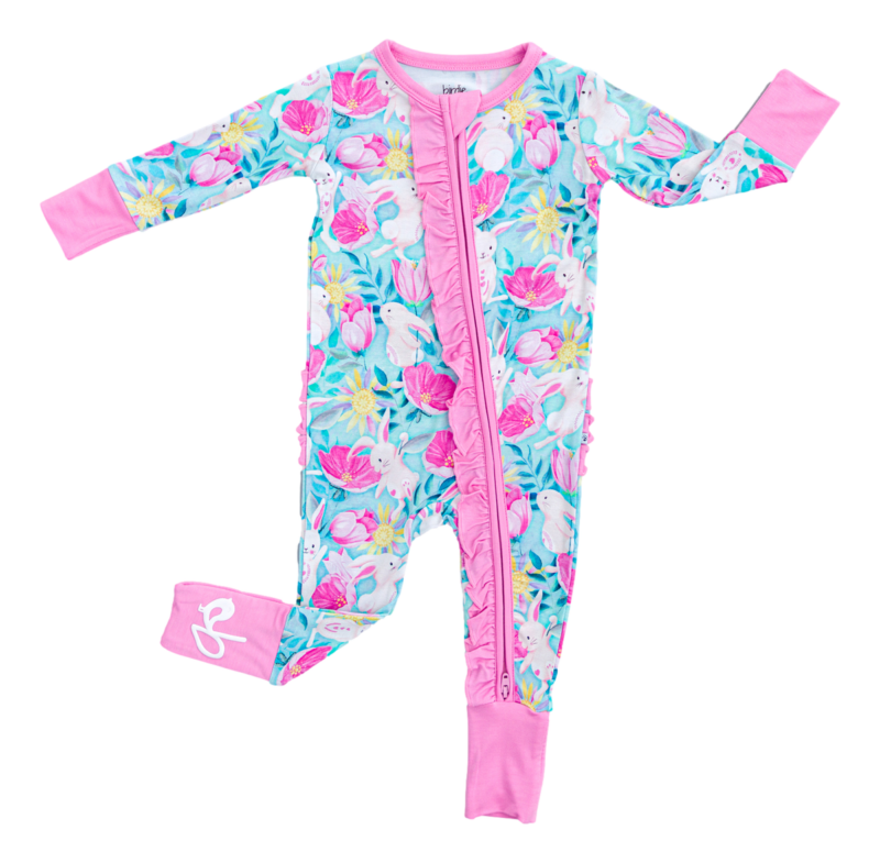 00024615541997B0_L Birdie Bean Lily Ruffle Bamboo Viscose Convertible Romper - FINAL SALE