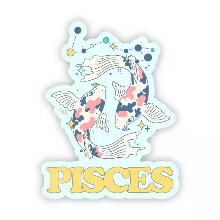 Big Moods Pisces Zodiac Sign Sticker