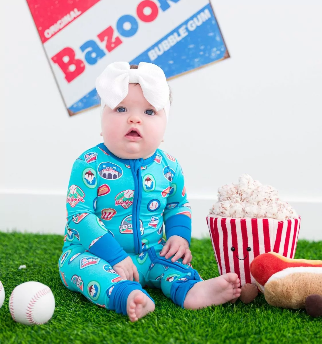 Birdie Bean Baseball Patches Bamboo Viscose Convertible Romper