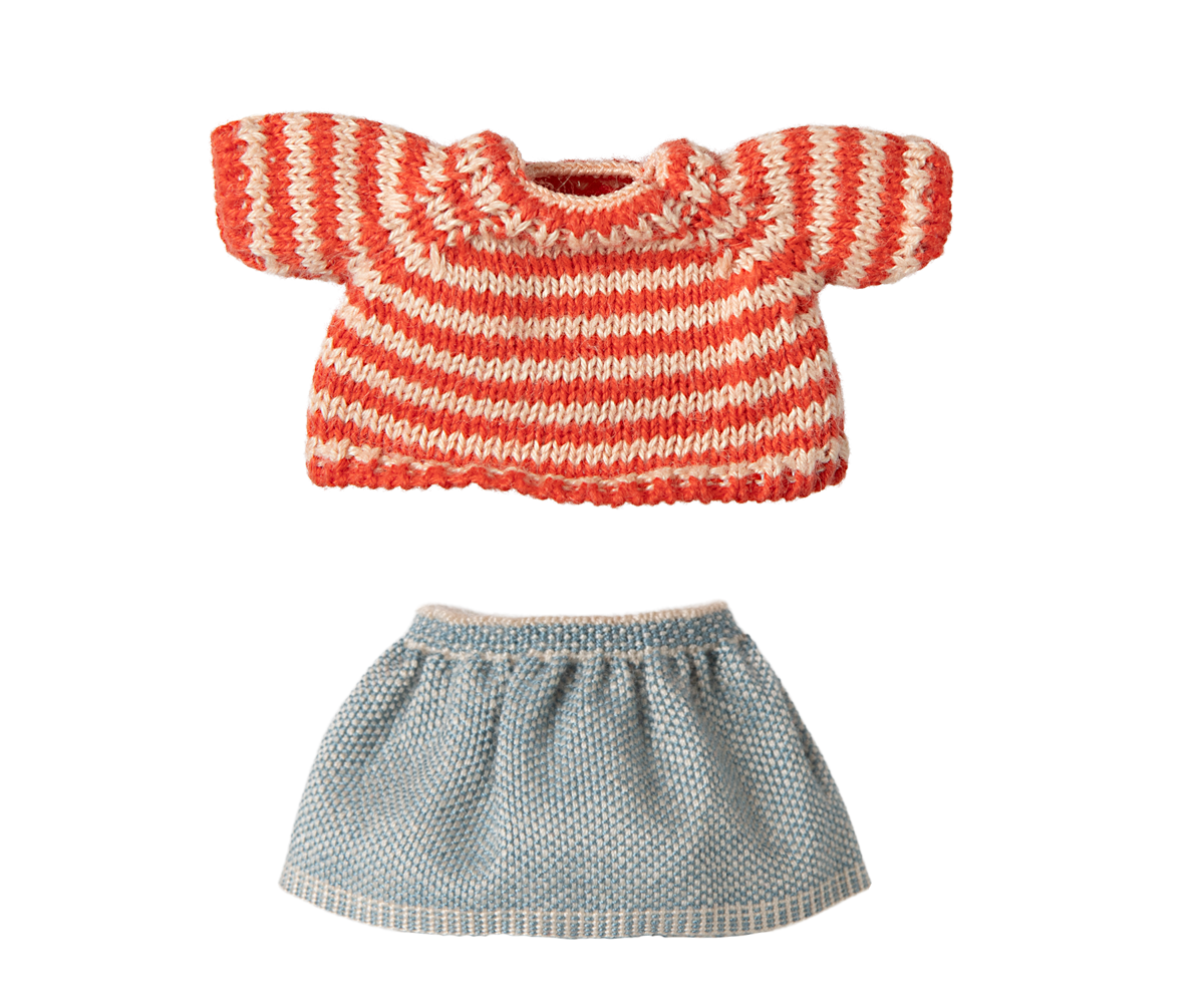 Maileg Knitted Sweater And Skirt For Big Sister Mouse