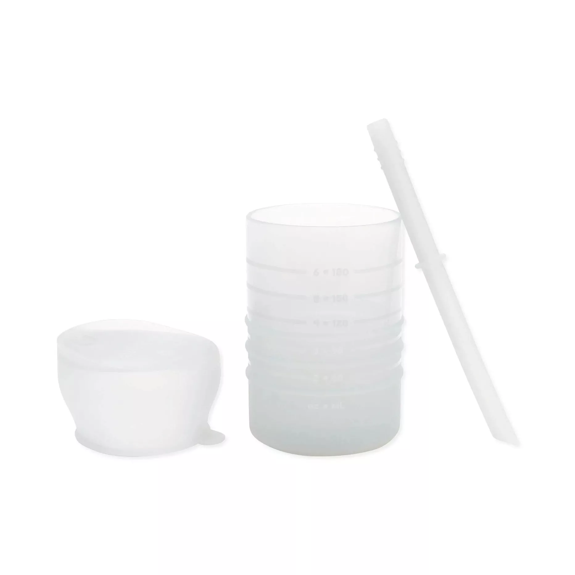 Bumkins Silicone Straw Cup with Lid: Gray