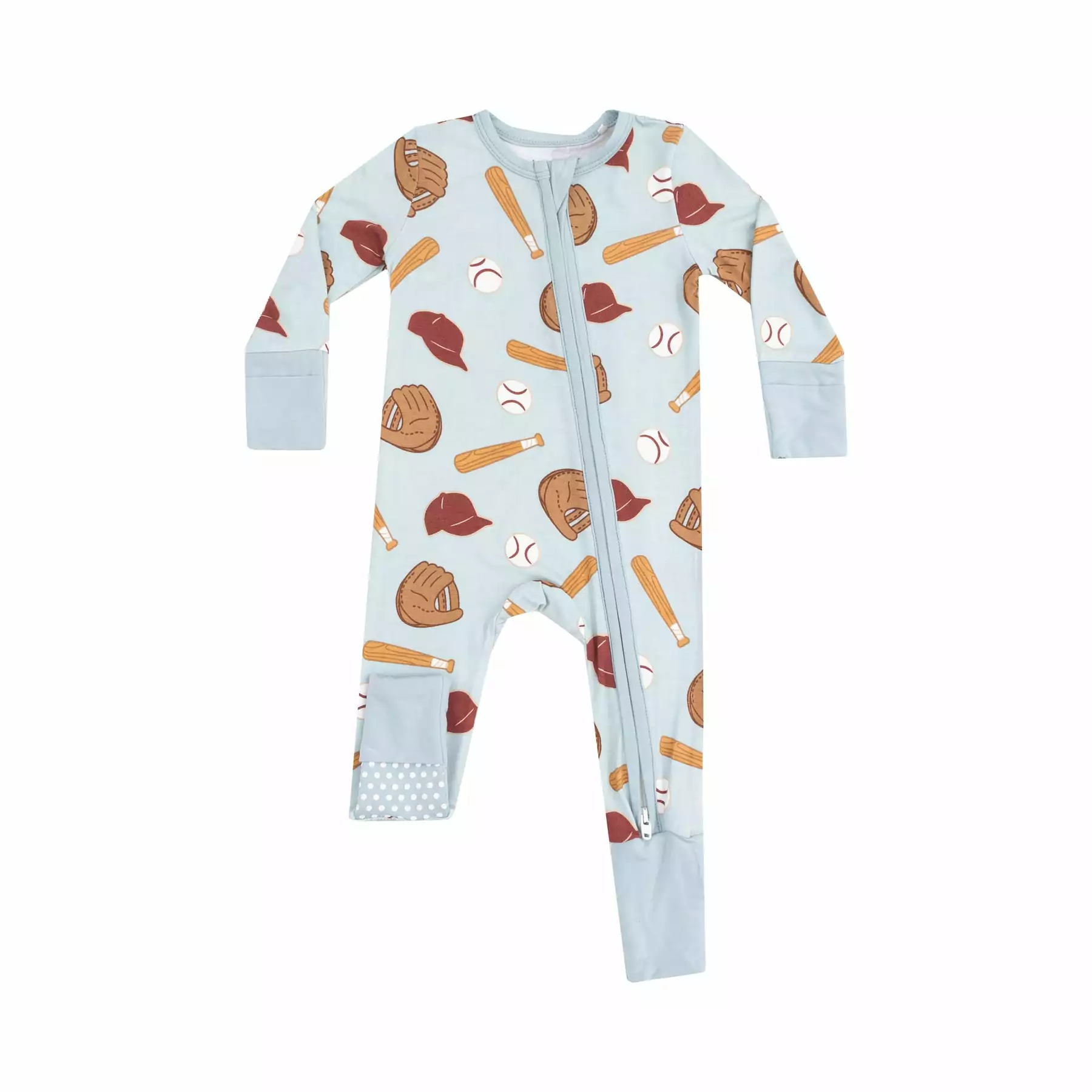 Angel Dear Baseball Bamboo Viscose Zipper Romper