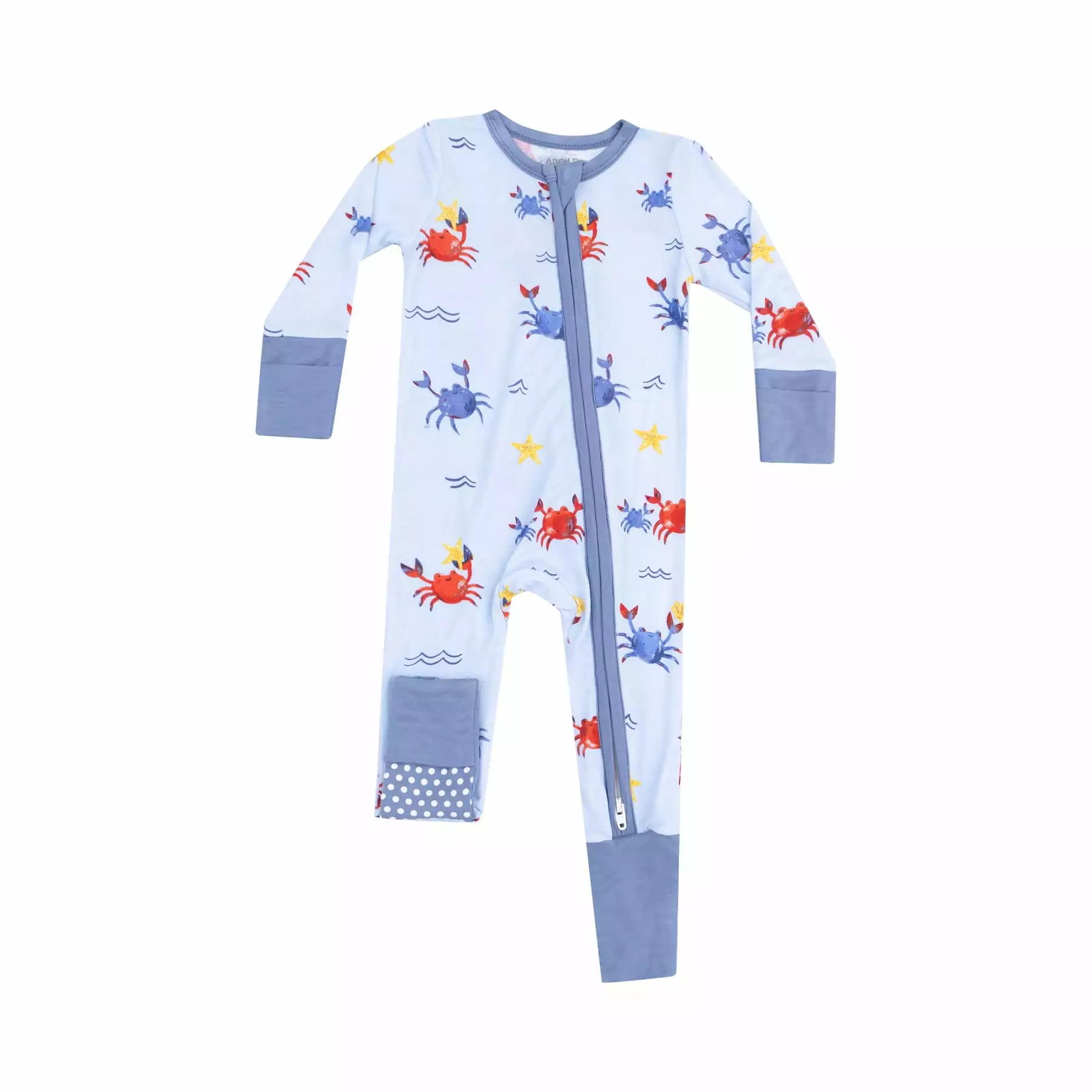 Angel Dear Crayon Crabs Bamboo Viscose Zipper Romper