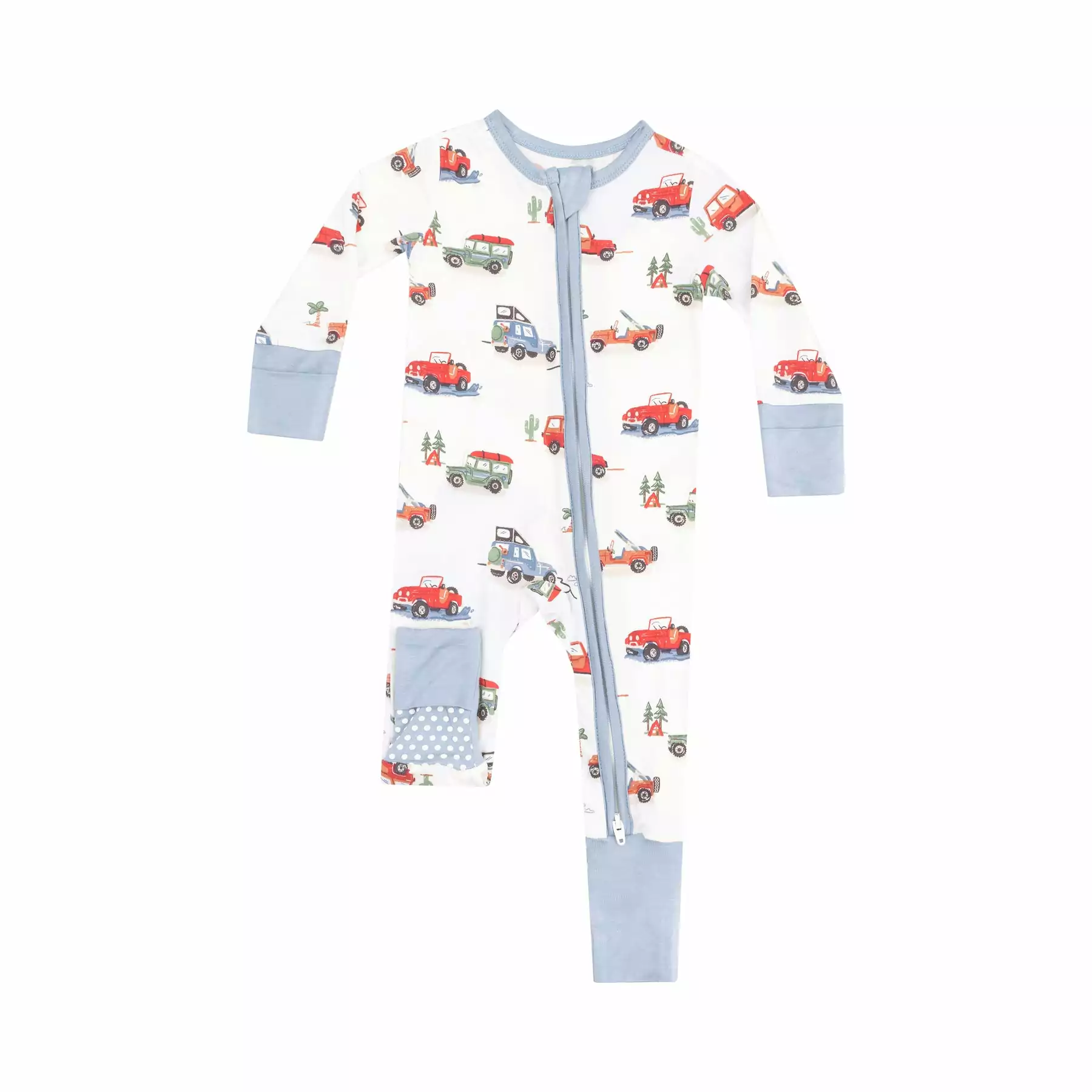 Angel Dear Off-Road Adventure Bamboo Viscose Zipper Romper