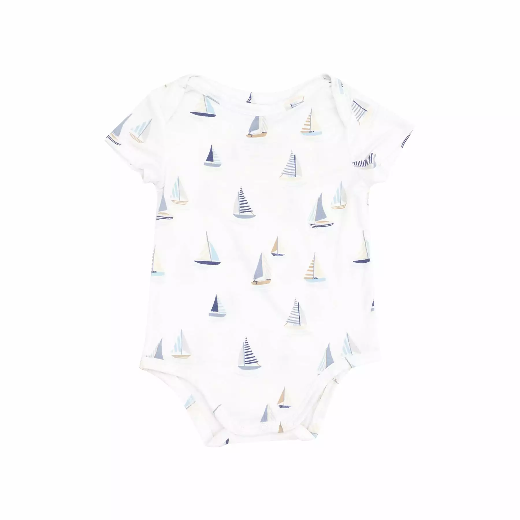 Angel Dear Sailboats Blue Bamboo Viscose Short Sleeve Bodysuit Angel Dear Sailboats Blue Bamboo Viscose Short Sleeve Bodysuit