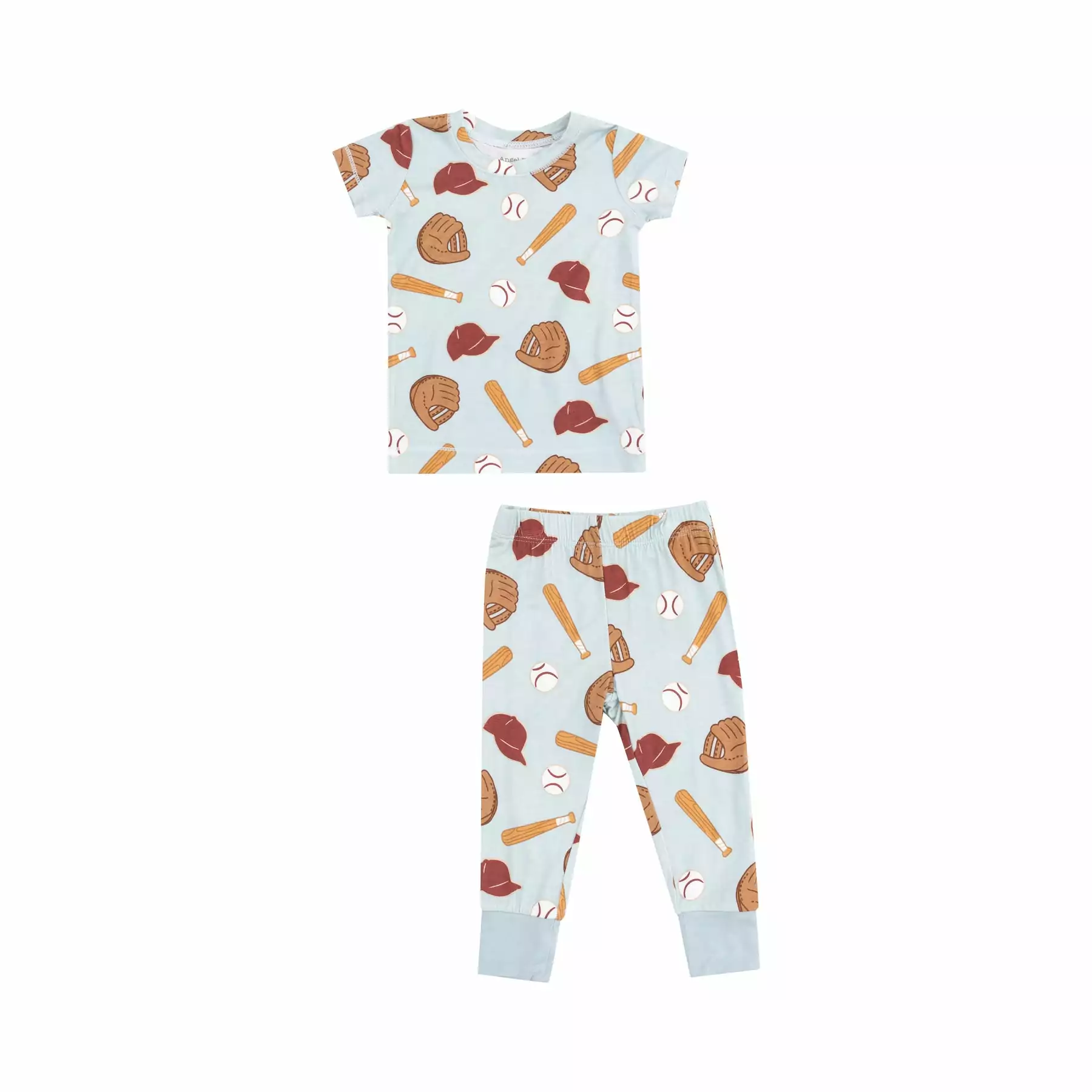 Angel Dear Baseball Bamboo Viscose Short Sleeve Loungewear Set