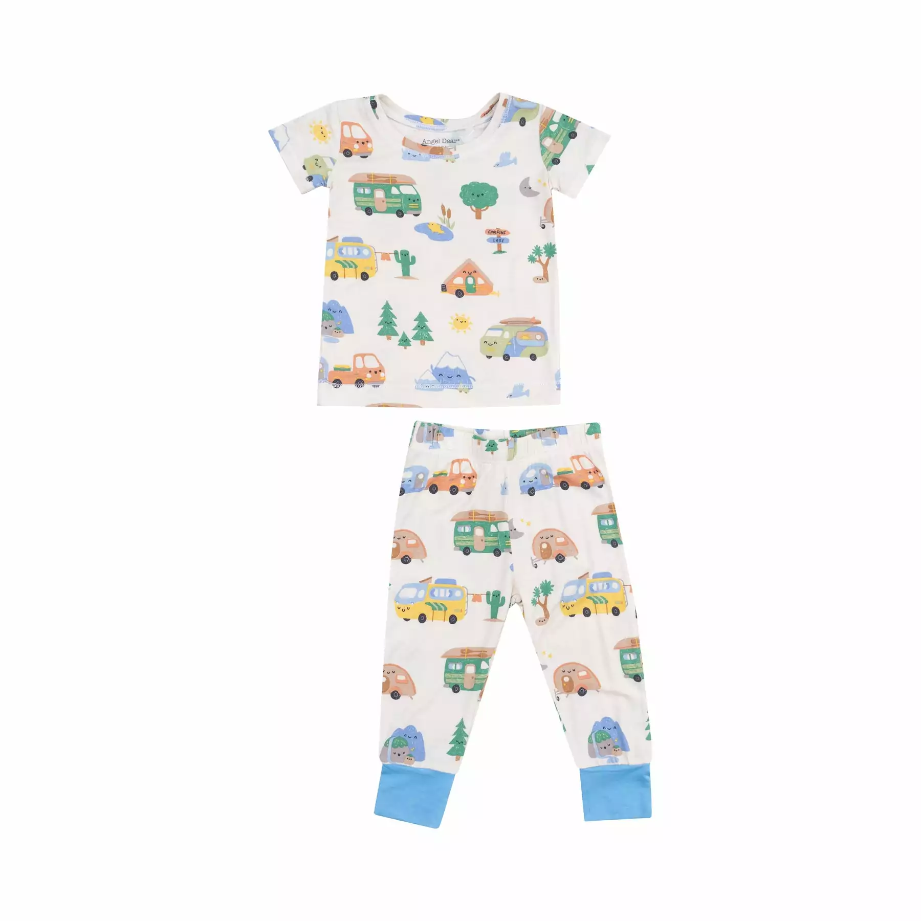 Angel Dear Friendly Campers Bamboo Viscose Short Sleeve Loungewear Set