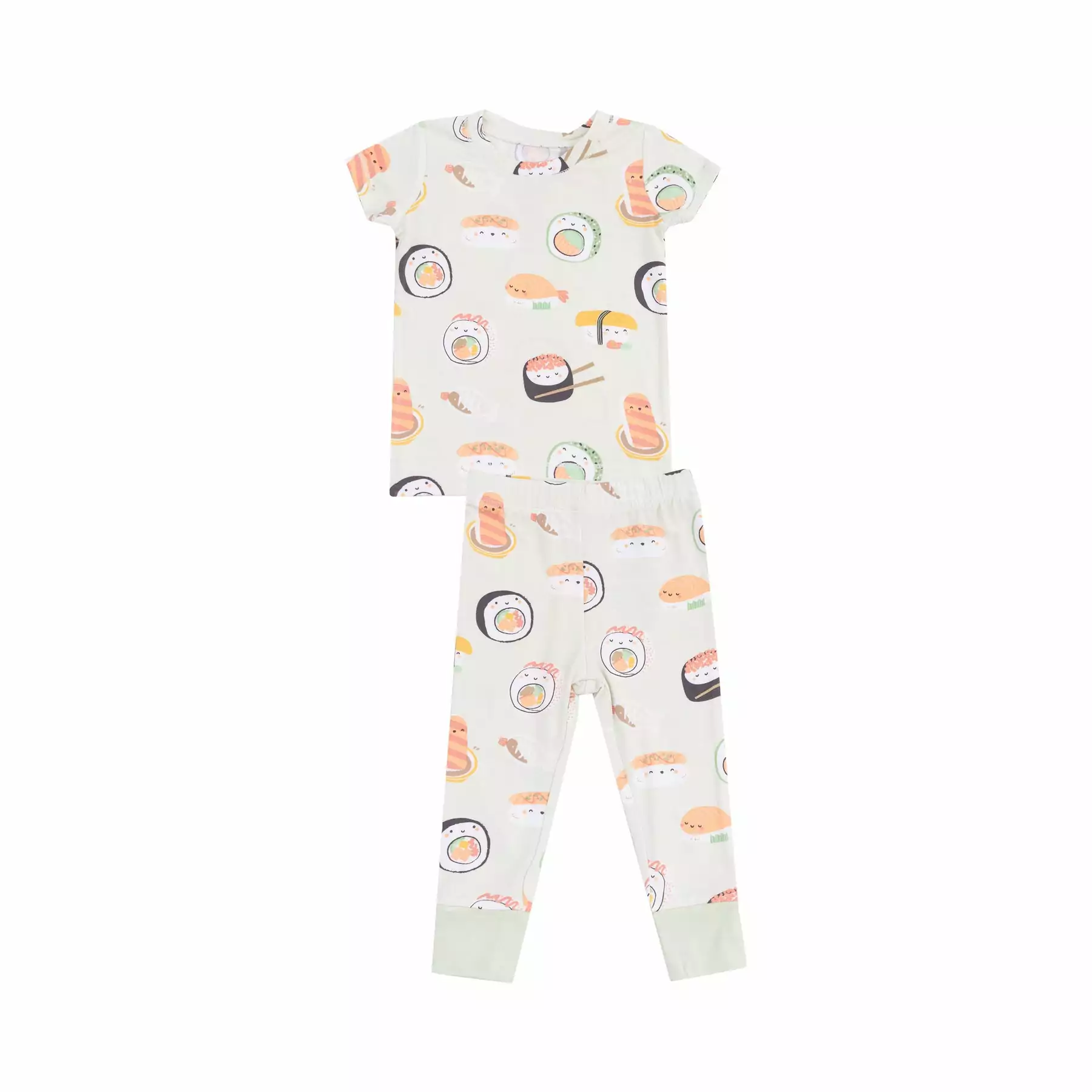 Angel Dear Sushi Green Bamboo Viscose Short Sleeve Loungewear Set
