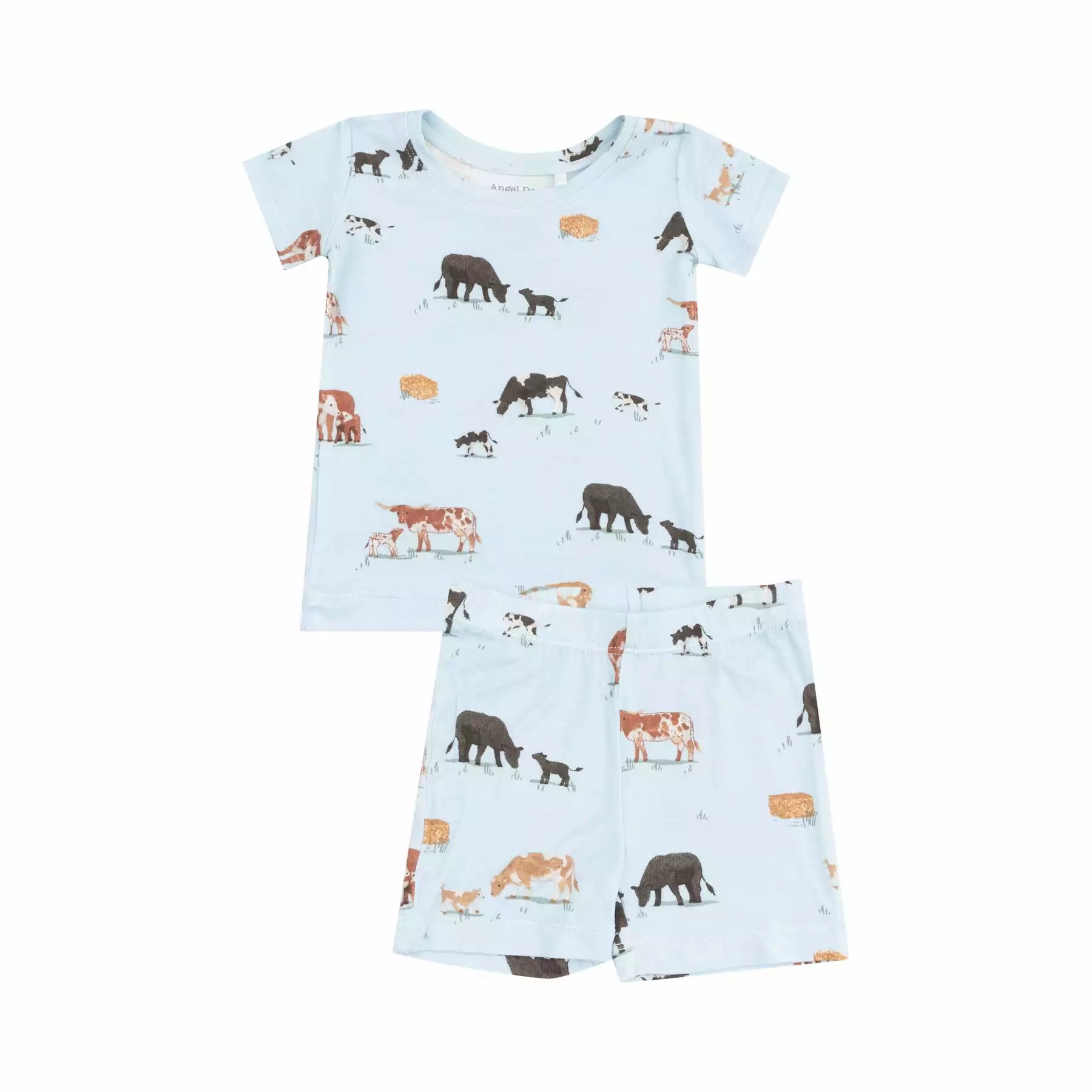 Angel Dear Cow Families Blue Bamboo Viscose Loungewear Short Set