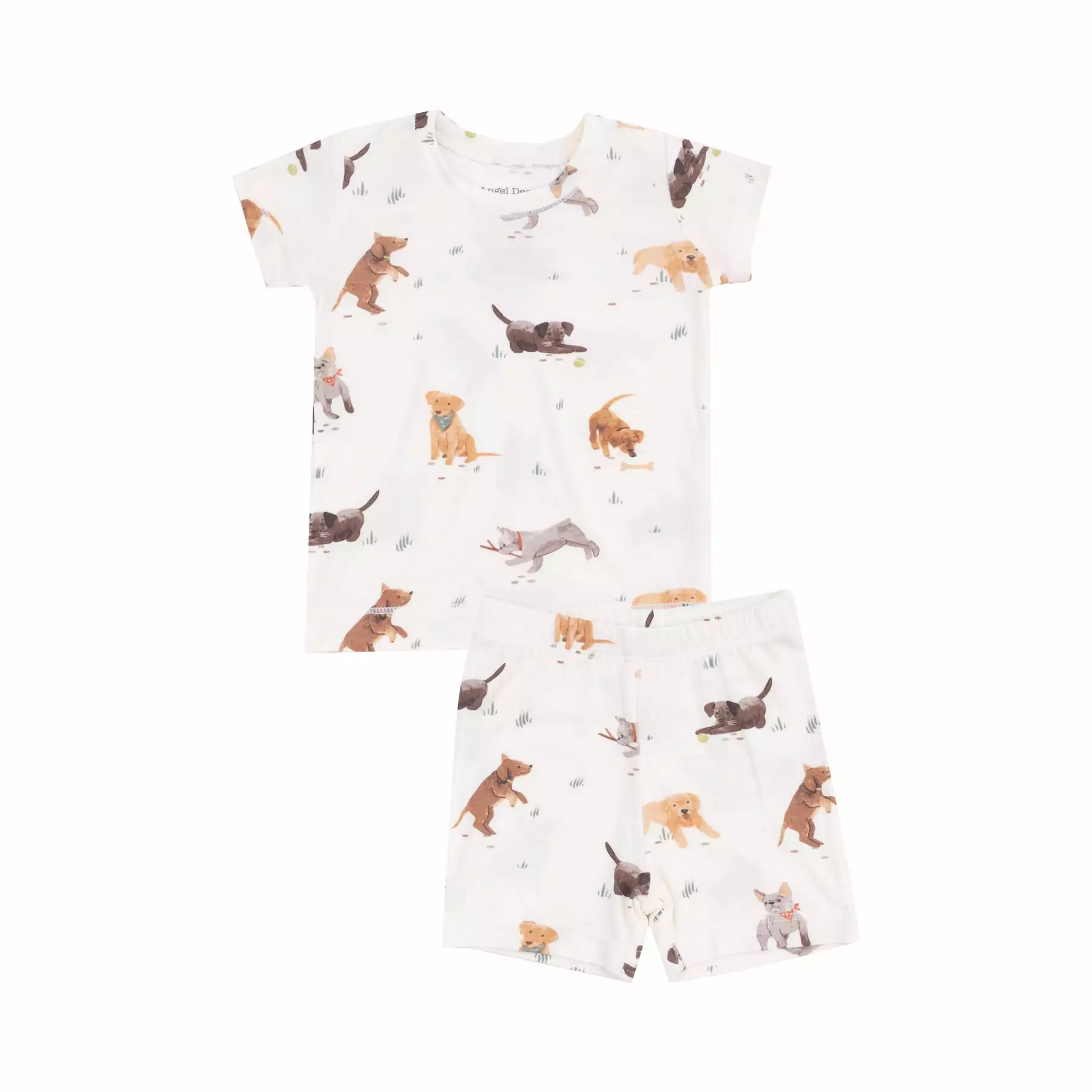 Angel Dear Watercolor Puppies Bamboo Viscose Loungewear Short Set
