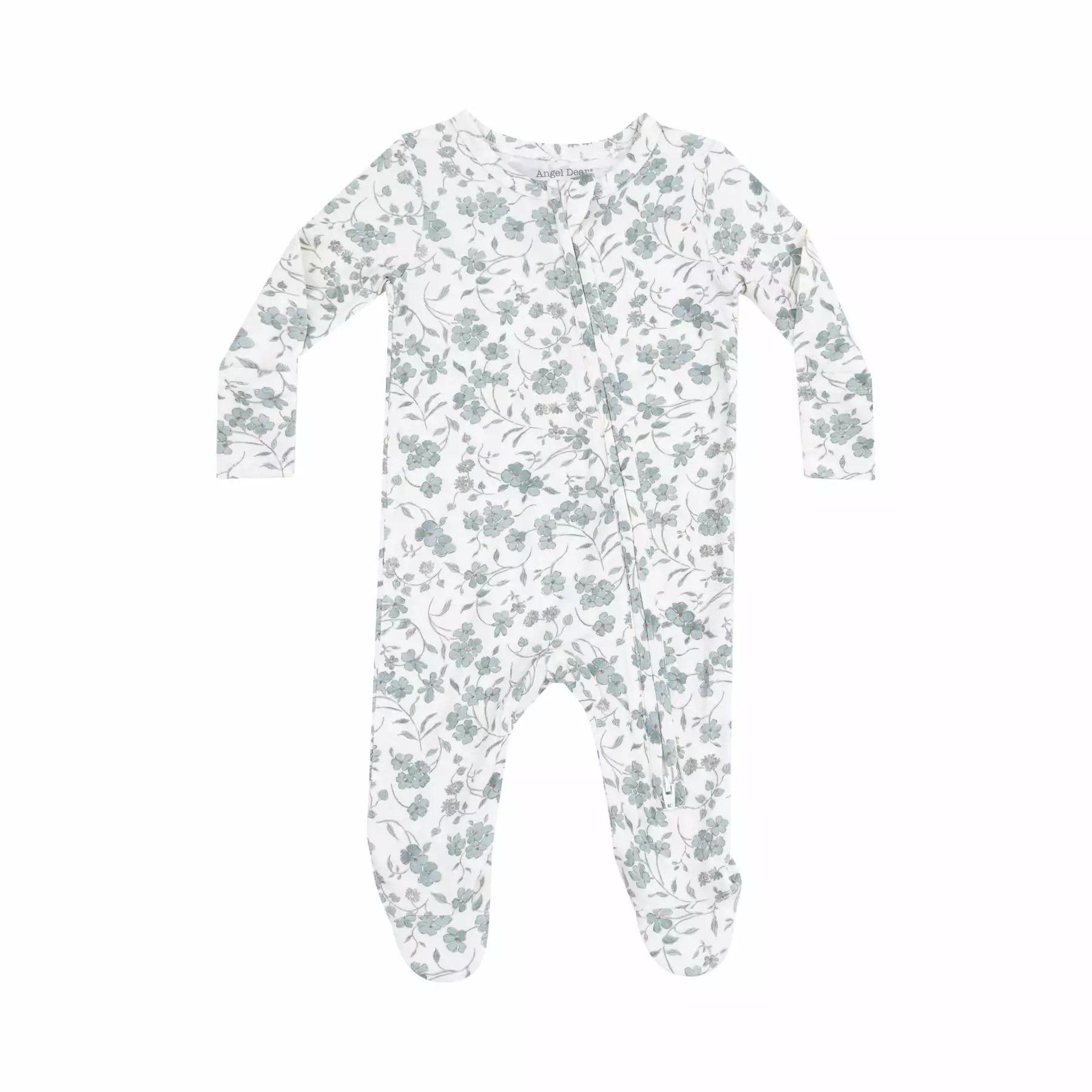 Angel Dear Baby's Breathe Floral Bamboo Viscose Zipper Footie