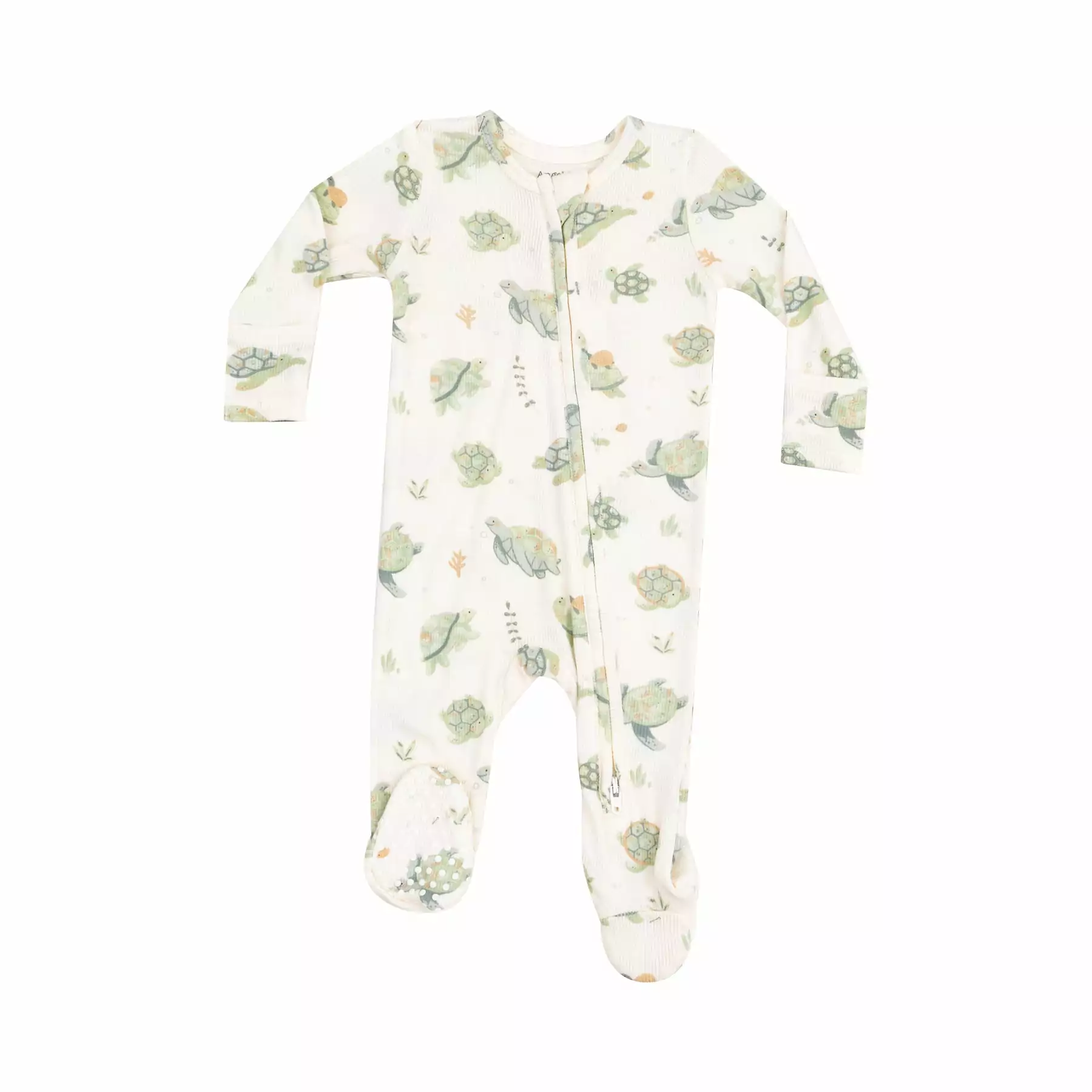 Angel Dear Sea Turtles Bamboo Viscose Zipper Footie