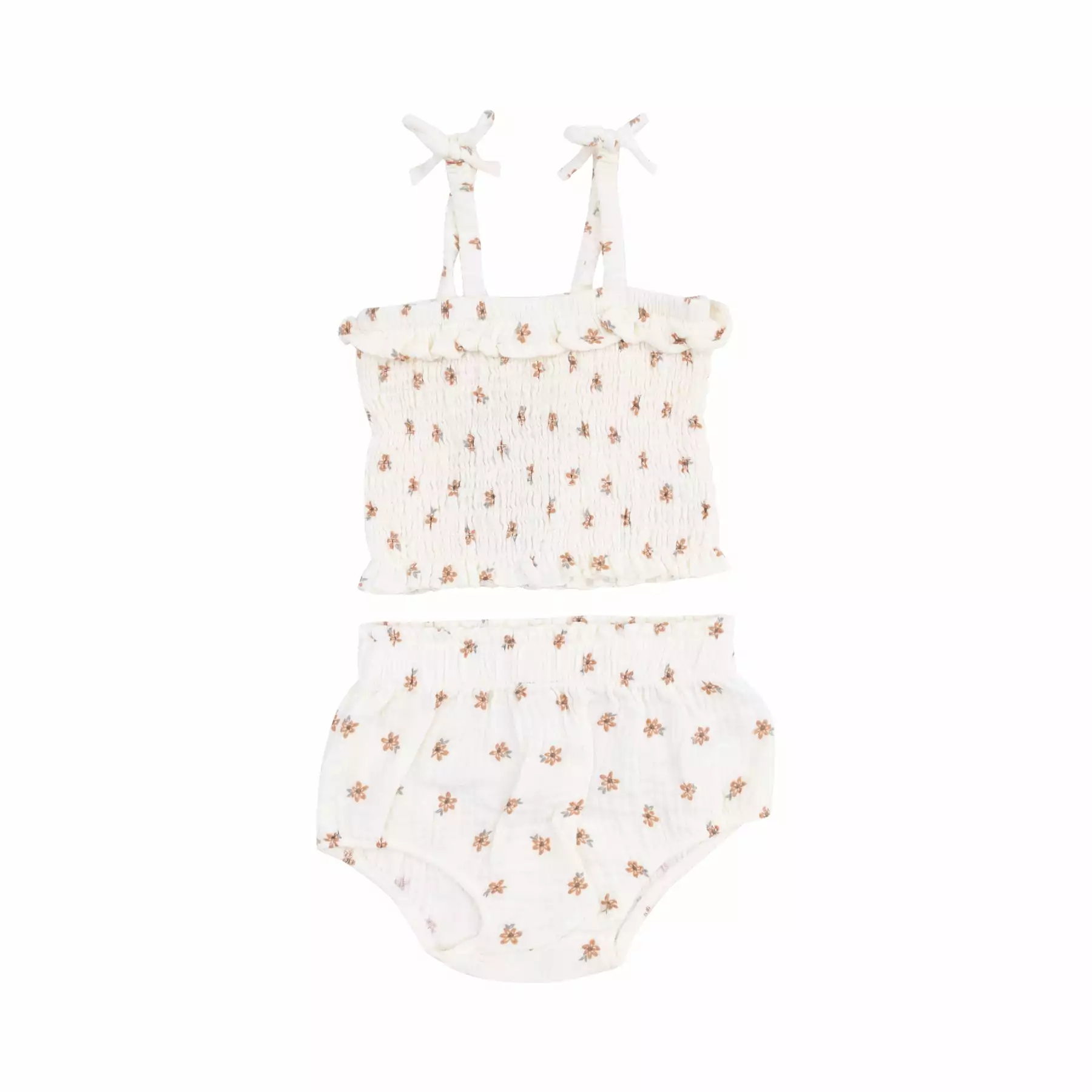 Angel Dear Bitty Blooms Smocked Ruffle Top And Bloomer