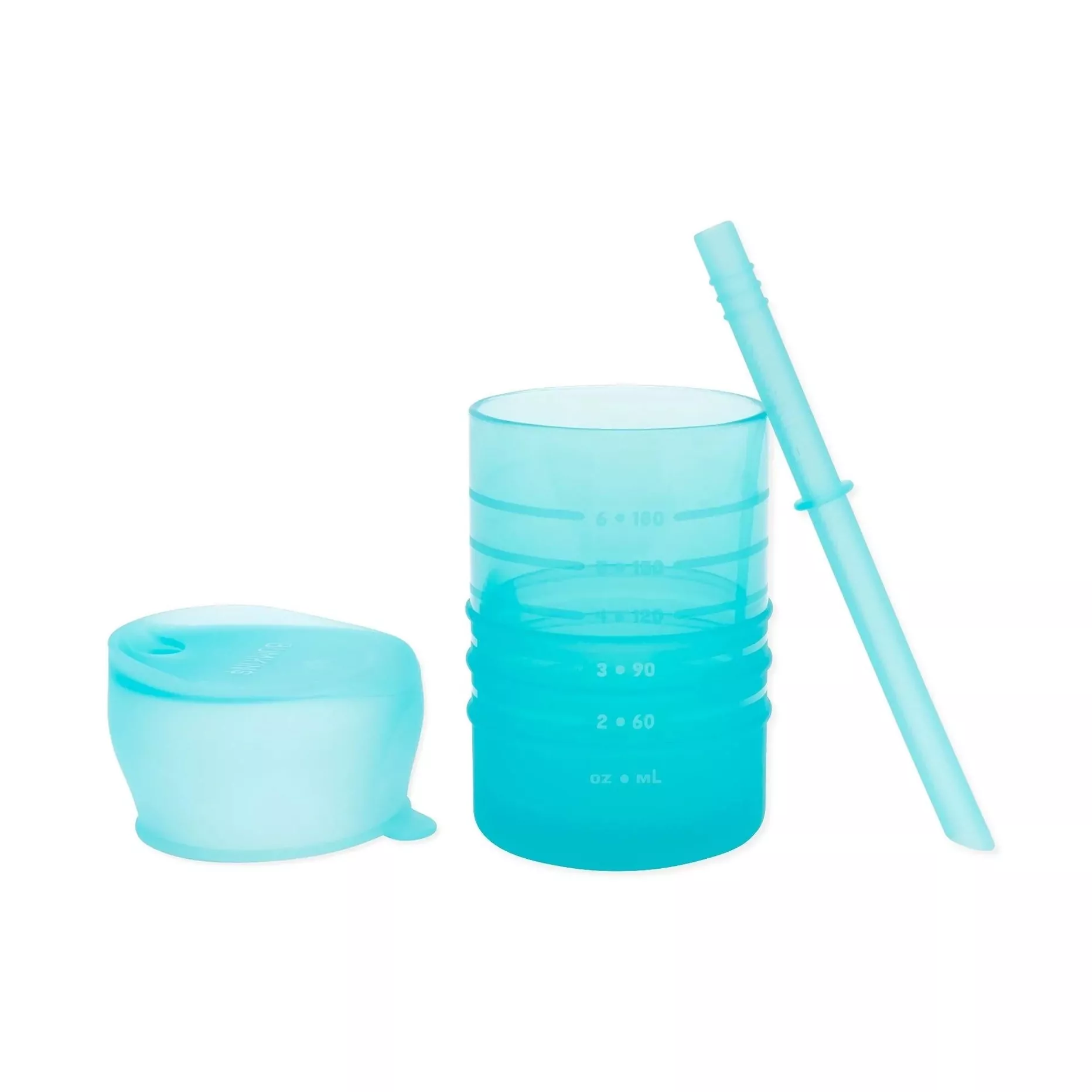 Bumkins Silicone Straw Cup with Lid: Blue