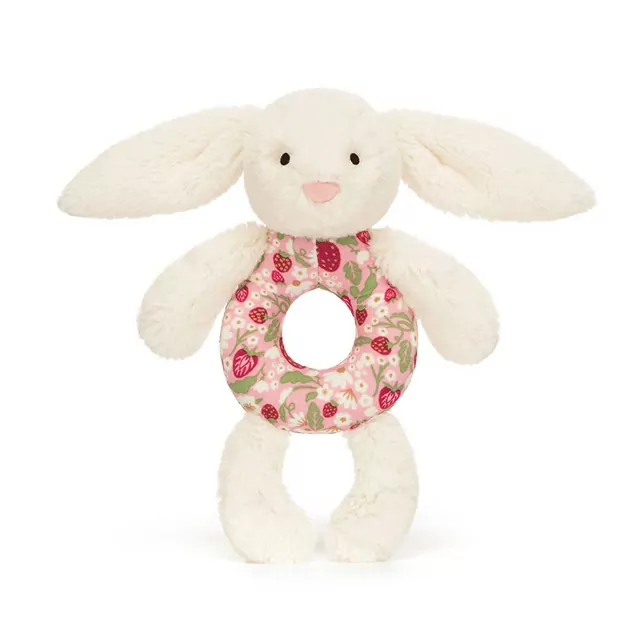 Blossom Cream Bunny 'Berry" Ring Rattle made by Jellycat