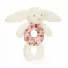 Jellycat Blossom Cream Bunny 'Berry" Ring Rattle