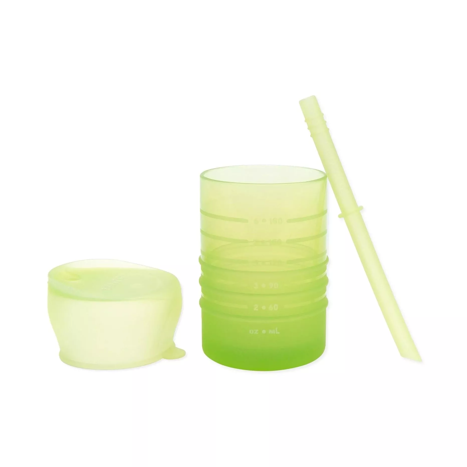 Bumkins Silicone Straw Cup with Lid: Sage