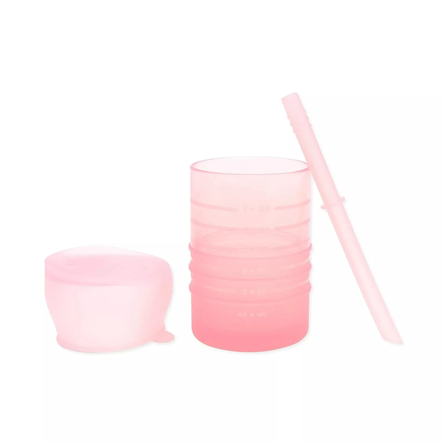 Bumkins Silicone Straw Cup with Lid: Pink