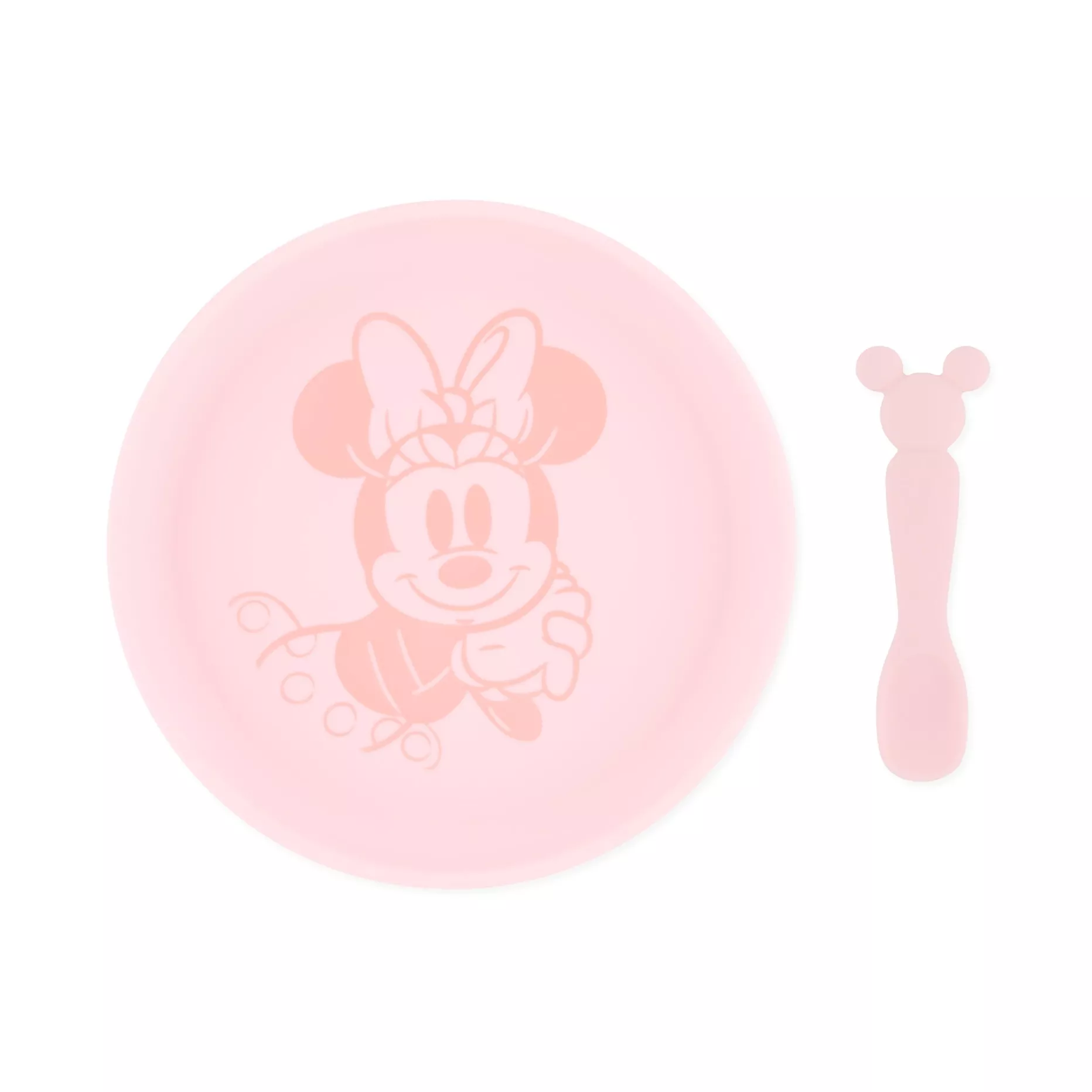 Bumkins Silicone Plate + Spoon Set: Disney Minnie Mouse