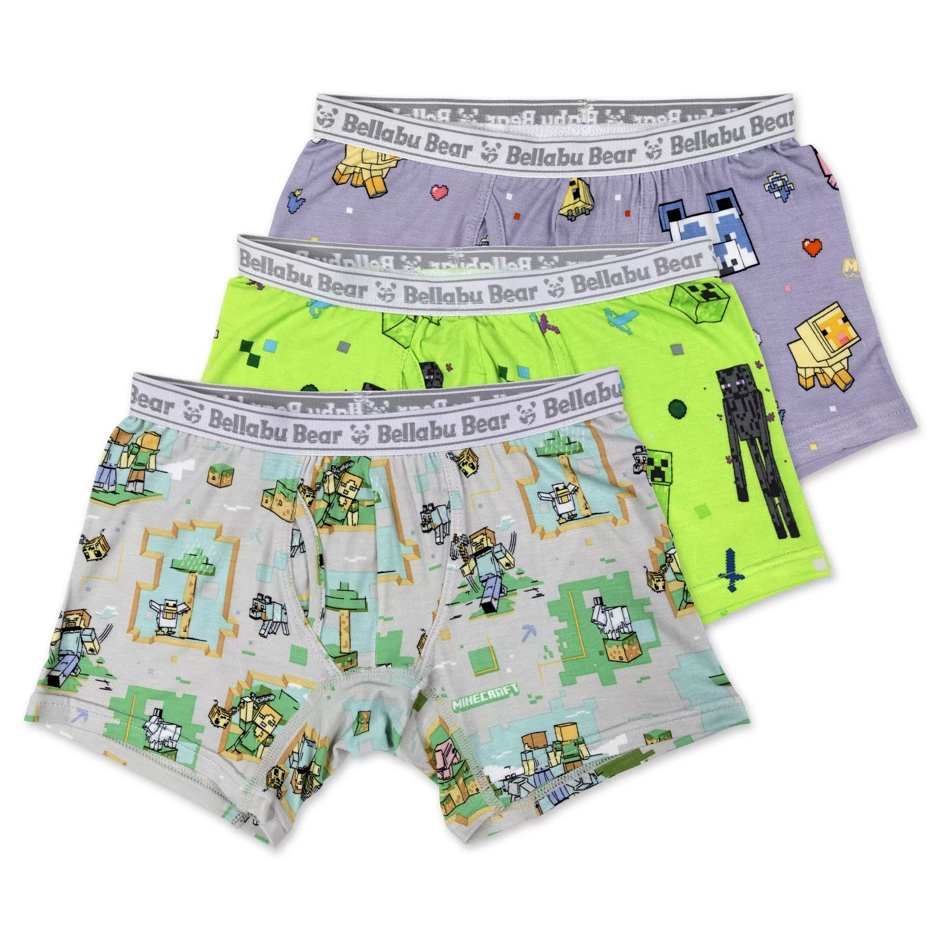 Bellabu Bear Minecraft Boxer Brief Underwear 3-Pack