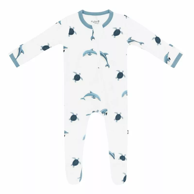Zippered Footie in Dolphin from Kyte BABY