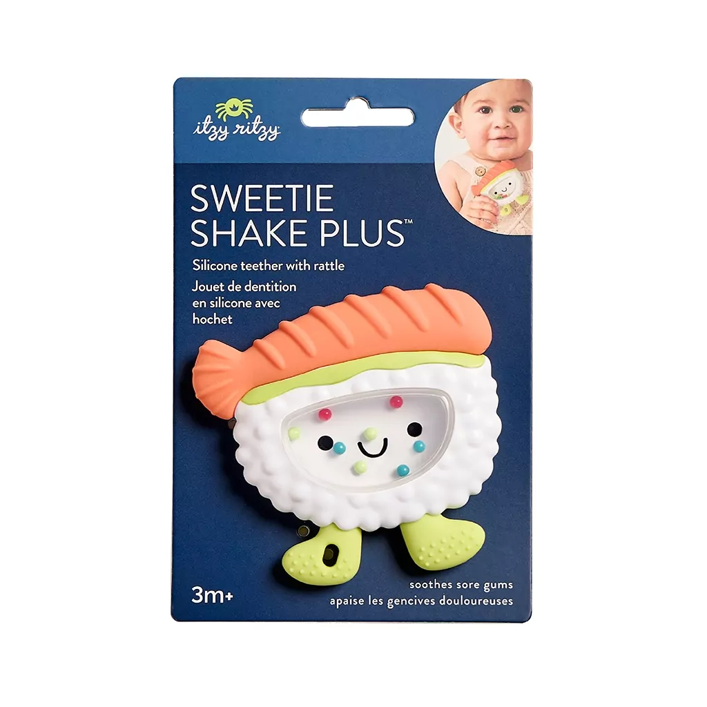 Itzy Ritzy Sushi Sweetie Shake Plus - Teething + Rattle Toy