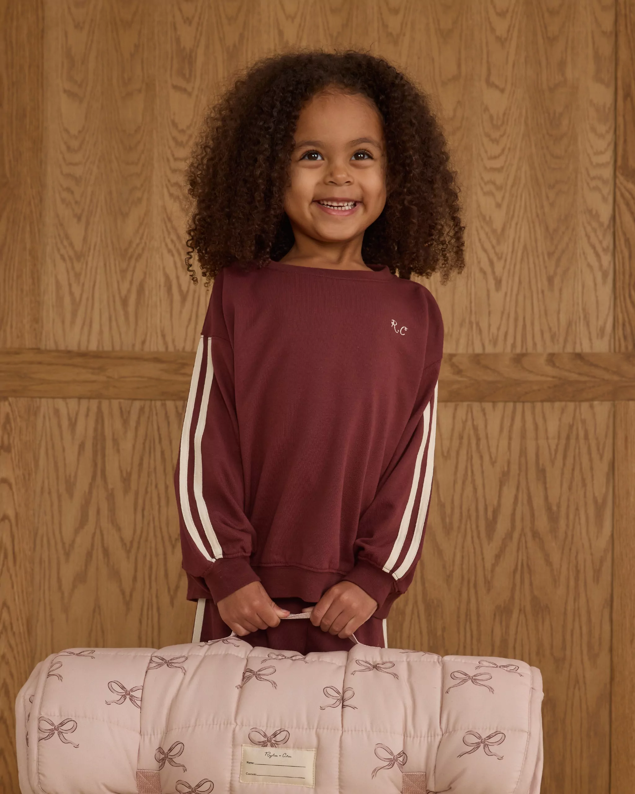 Rylee & Cru Oversized Sweatshirt In Burgundy