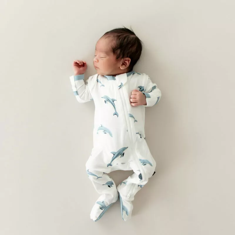 Kyte BABY Zippered Footie in Dolphin