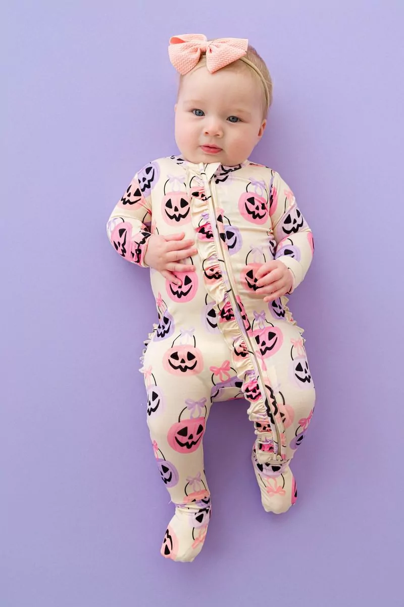 Birdie Bean Trick or Sweet Ruffle Bamboo Viscose Convertible Romper Birdie Bean Trick or Sweet Ruffle Bamboo Viscose Convertible Romper