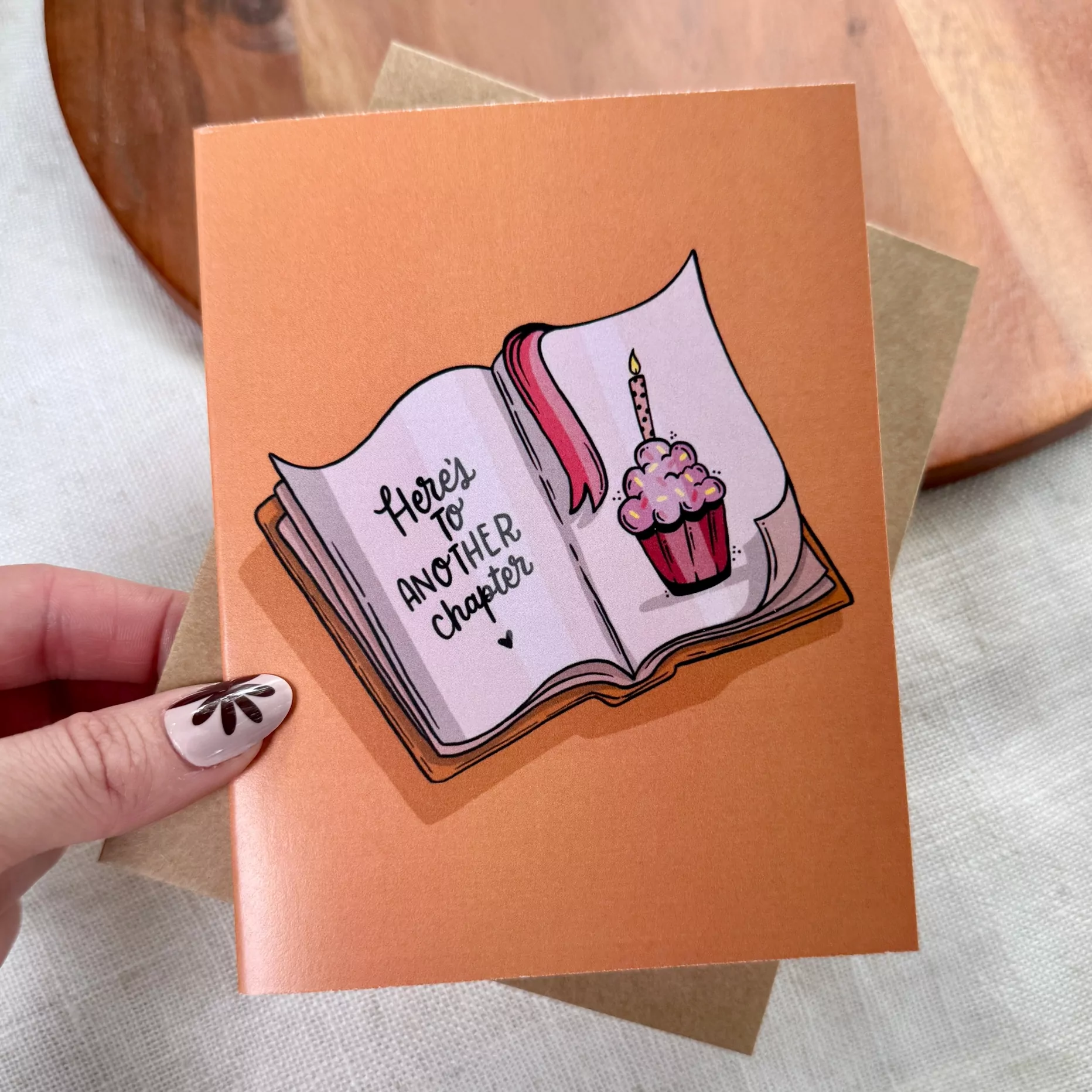 Big Moods Here's to another chapter Bookish Birthday Card