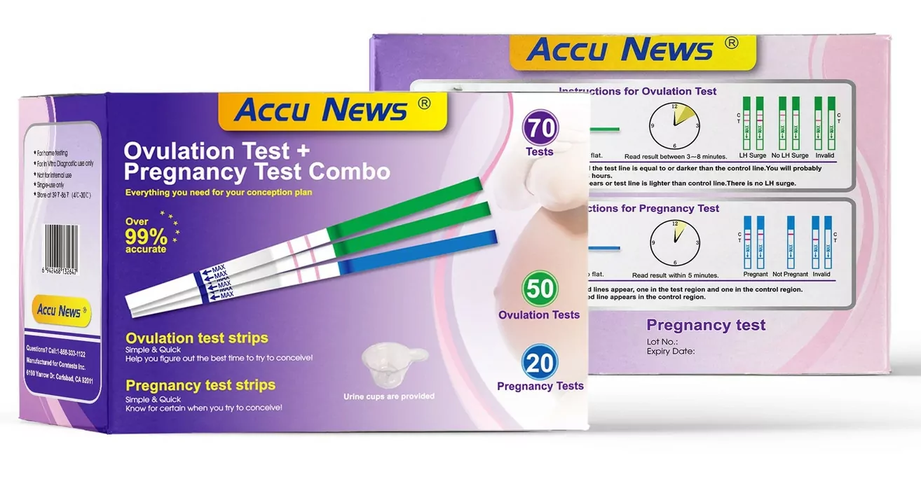 Accu News Ovulation (LH)+ Pregnancy (hCG) Combo Tests