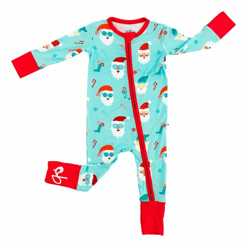 Santa Squad Bamboo Viscose Convertible Romper available at Blossom