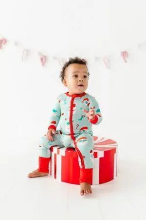 Birdie Bean Santa Squad Bamboo Viscose Convertible Romper