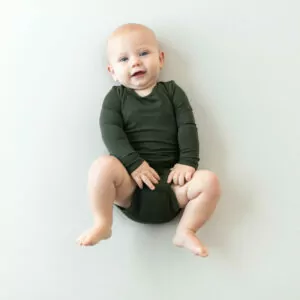 Kyte BABY Long Sleeve Bodysuit in Fir Kyte BABY Long Sleeve Bodysuit in Fir